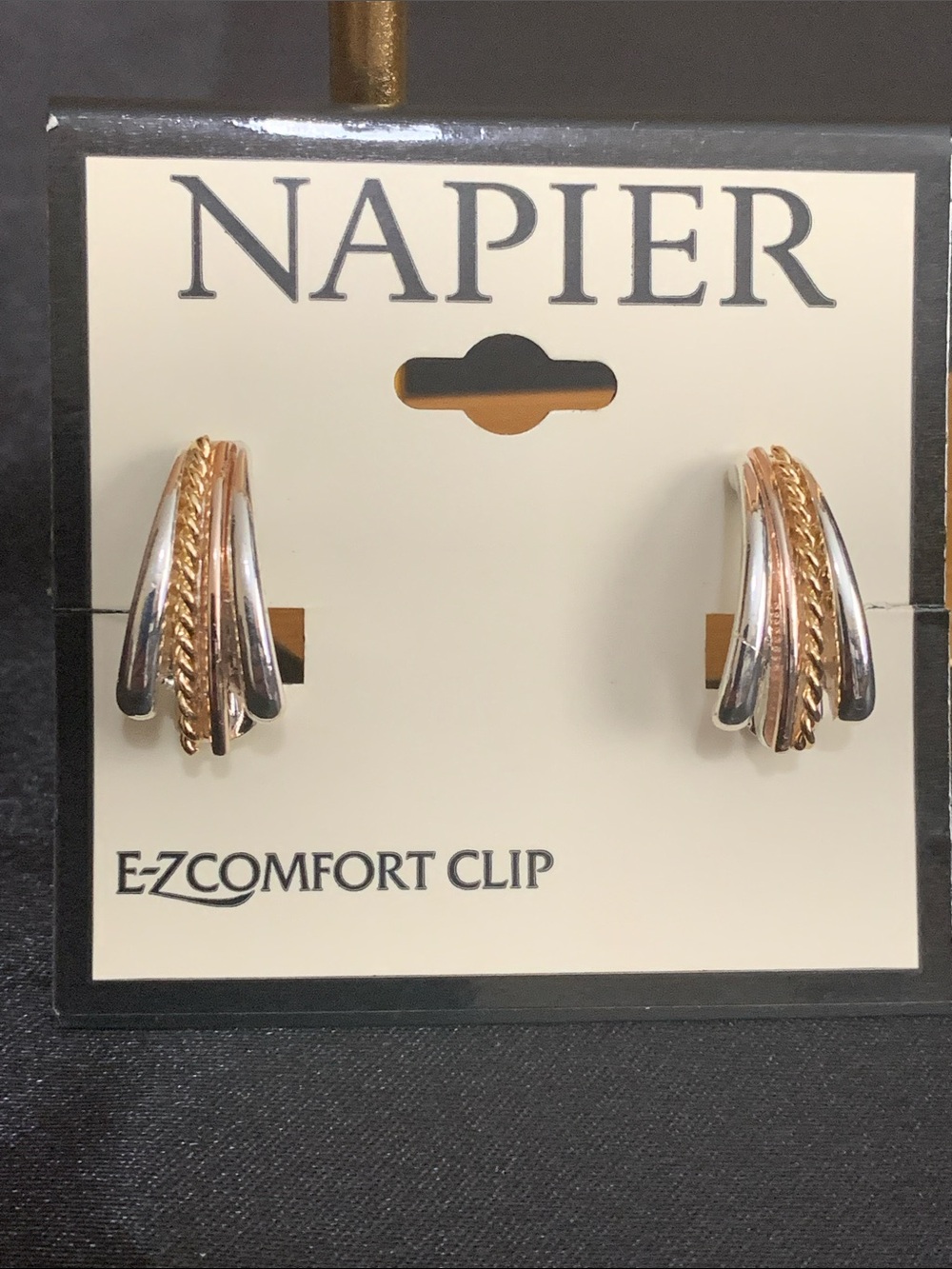 NWT Napier two tone clip on earrings